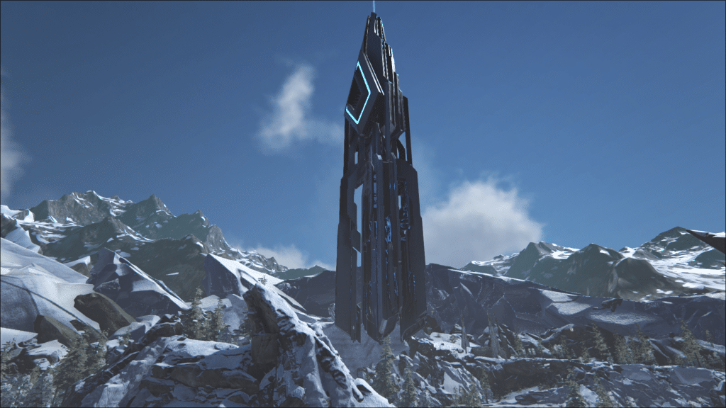 The obelisk in the Snow Biome on Ark: Extinction