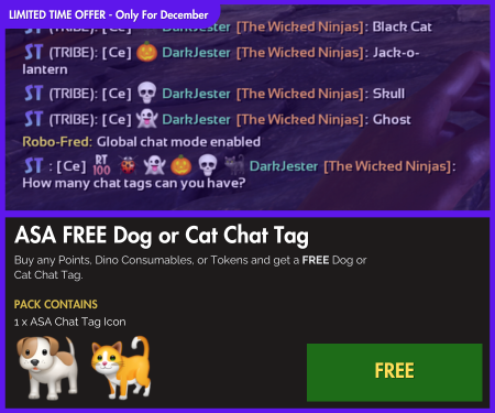 ASA FREE Dog Chat Tag