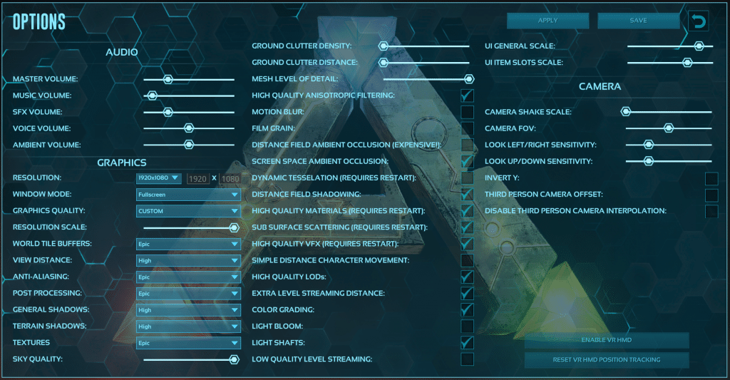 Ark: Survival Evolved – Opções de inicialização e configurações gráficas